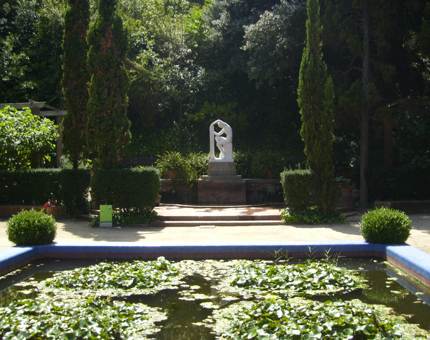 Statue in Laribal Gardens Barcelona